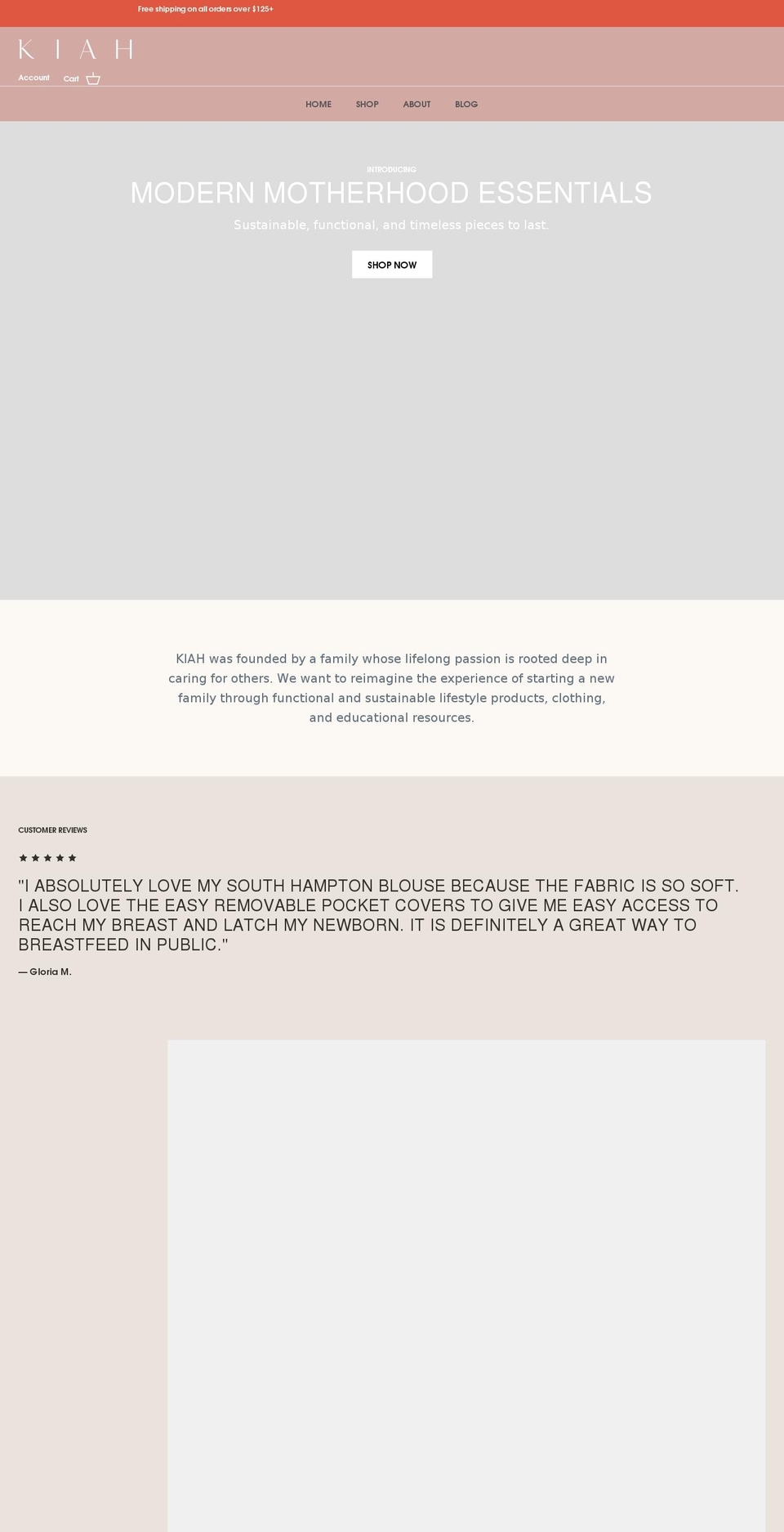 kiah.co shopify website screenshot