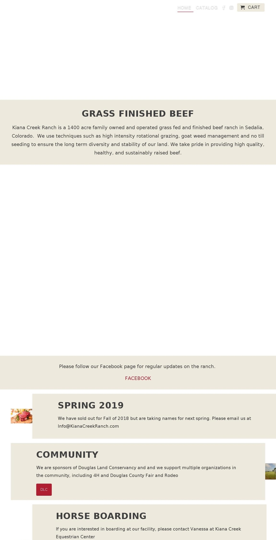 kianacreekranch.com — Shopify storefront screenshot