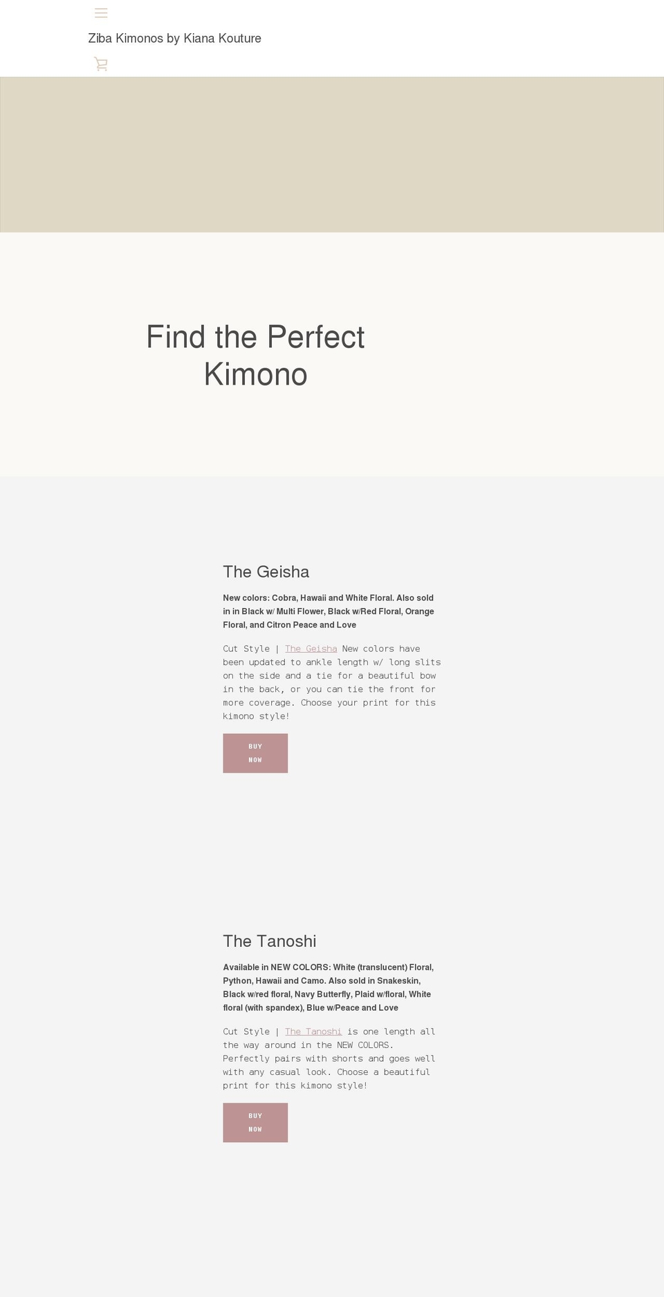 Video Theme Shopify theme site example kianakouture.com