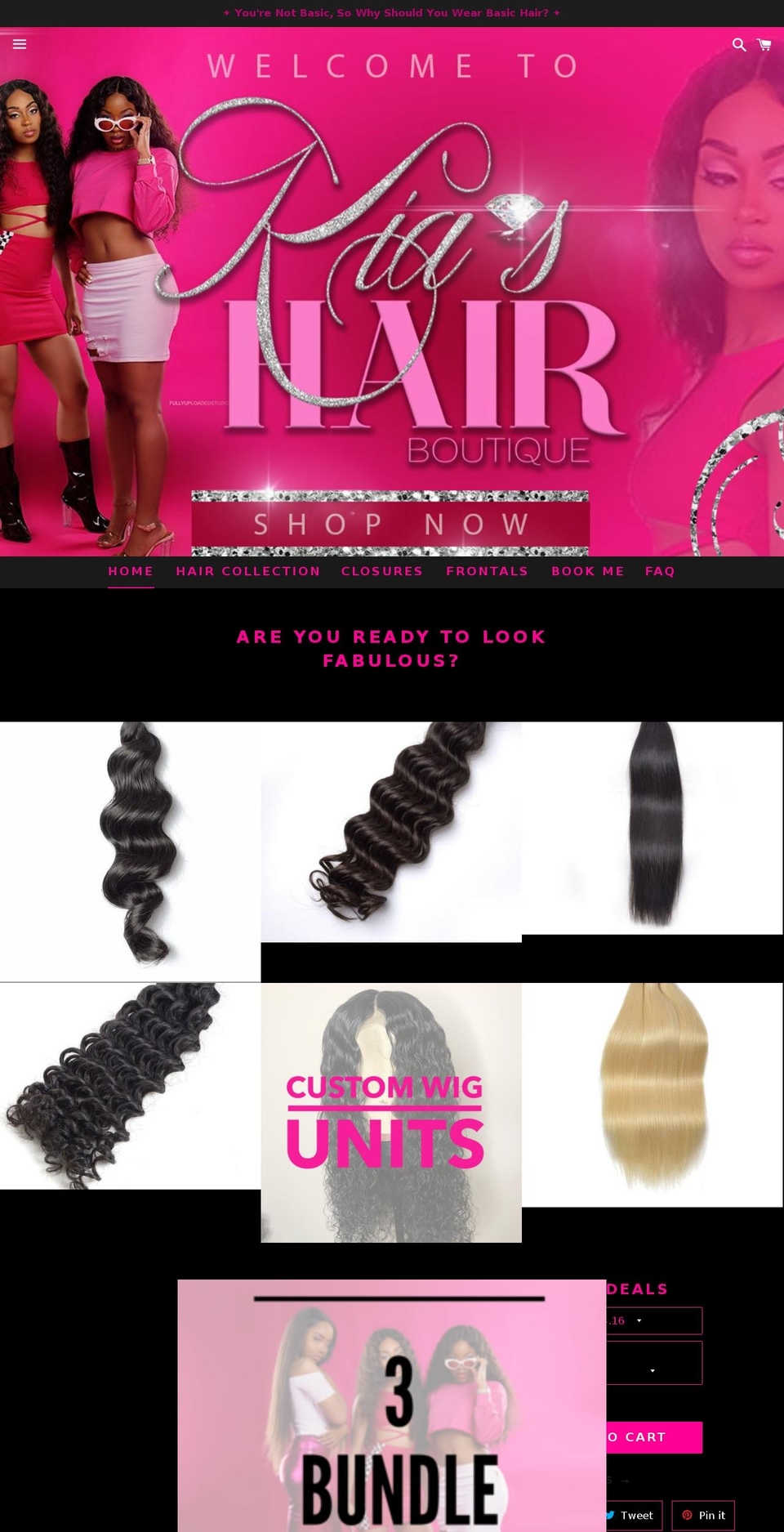 kiashair.com — Shopify storefront screenshot