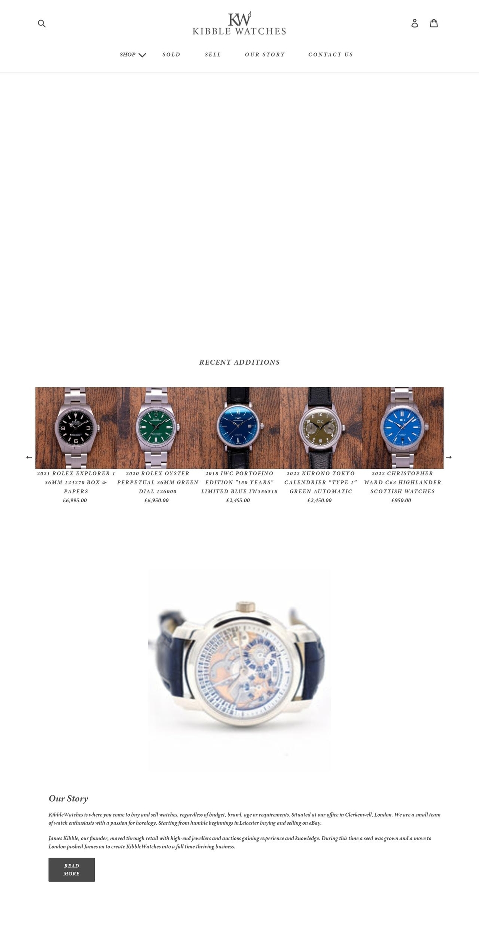 kibblewatches.co.uk shopify website screenshot
