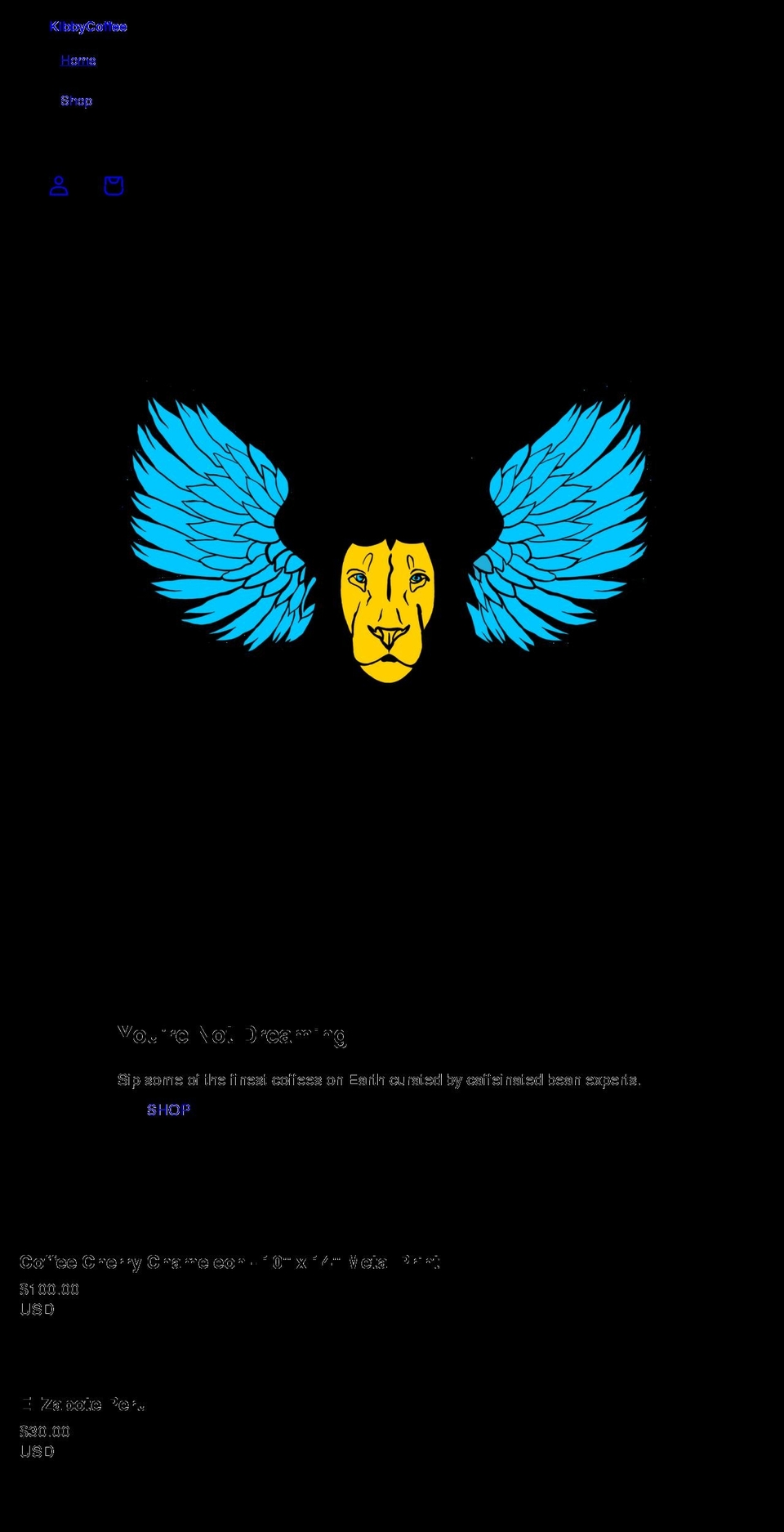 kibbycoffee.com shopify website screenshot