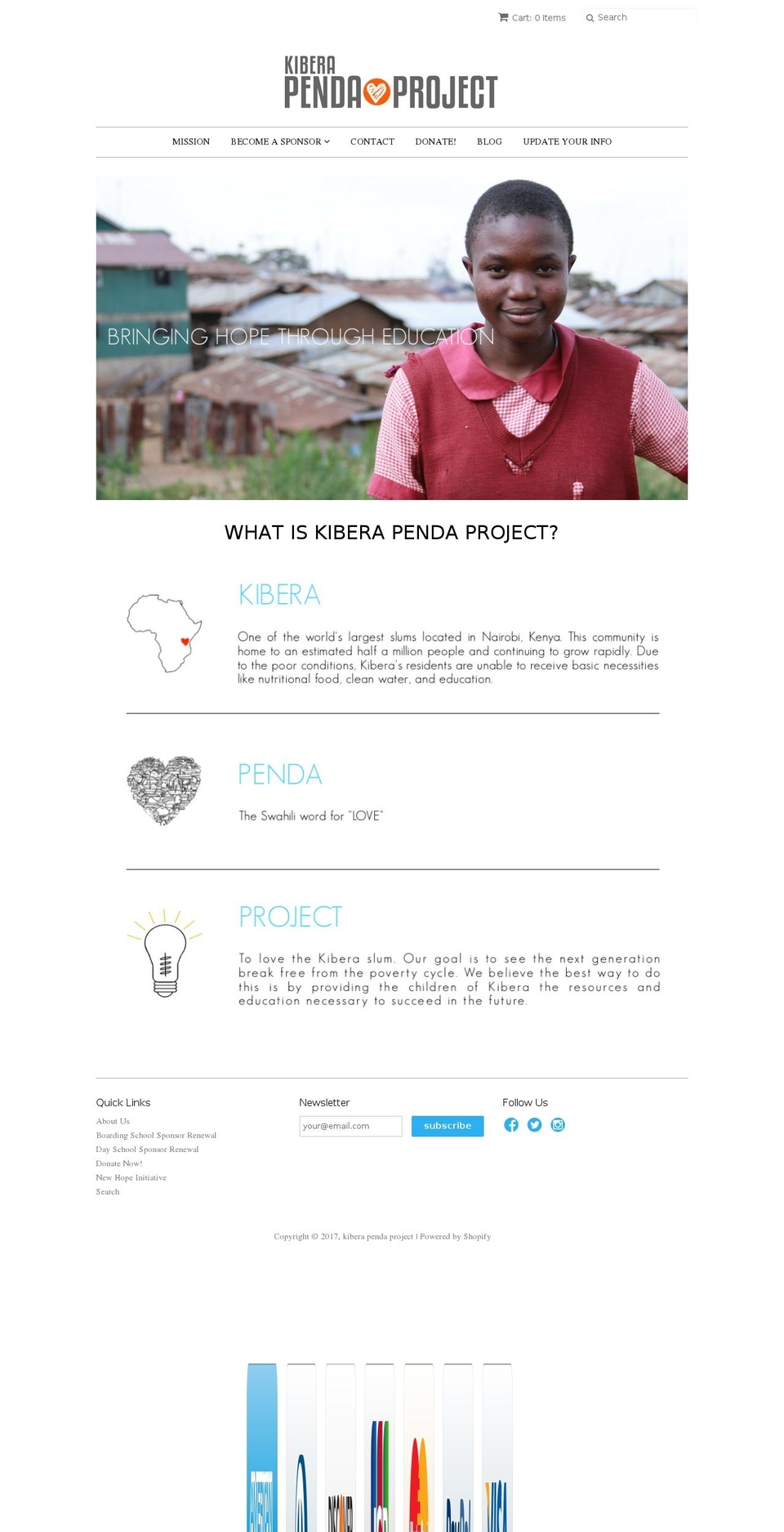 kiberapendaproject.com shopify website screenshot