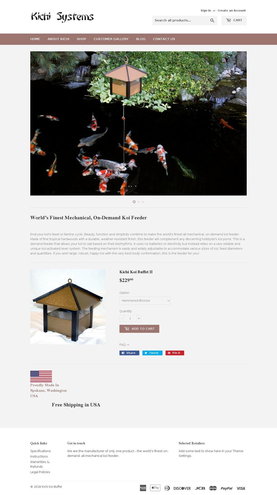 kichisystems.com — Shopify storefront screenshot