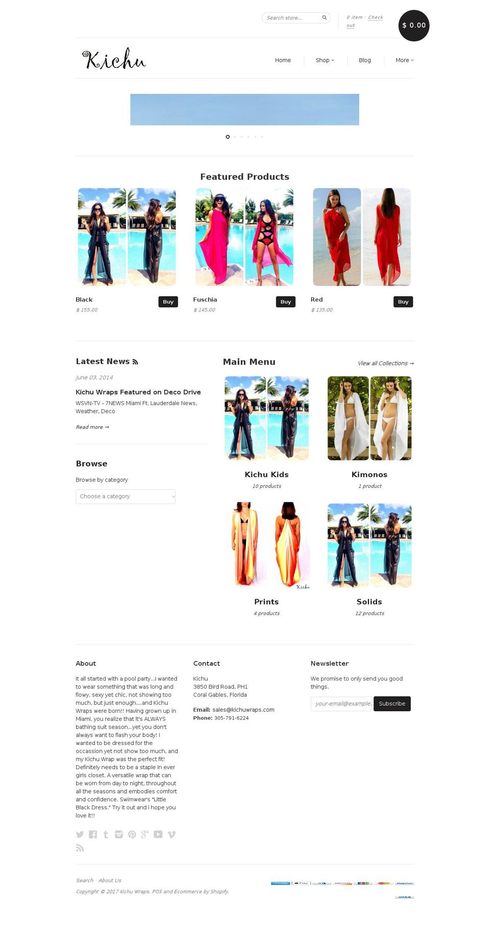 kichucoverups.com shopify website screenshot