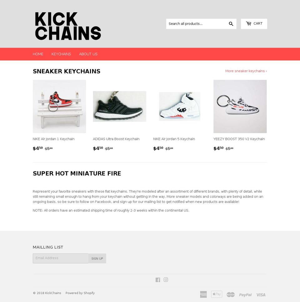 kick-chains.com — Shopify storefront screenshot