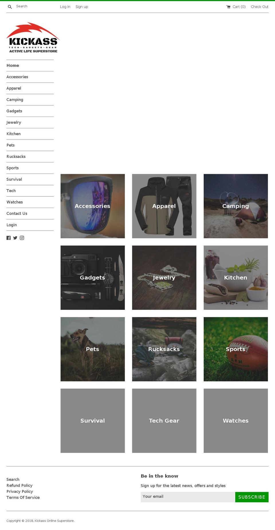 kickasscamping.com — Shopify storefront screenshot