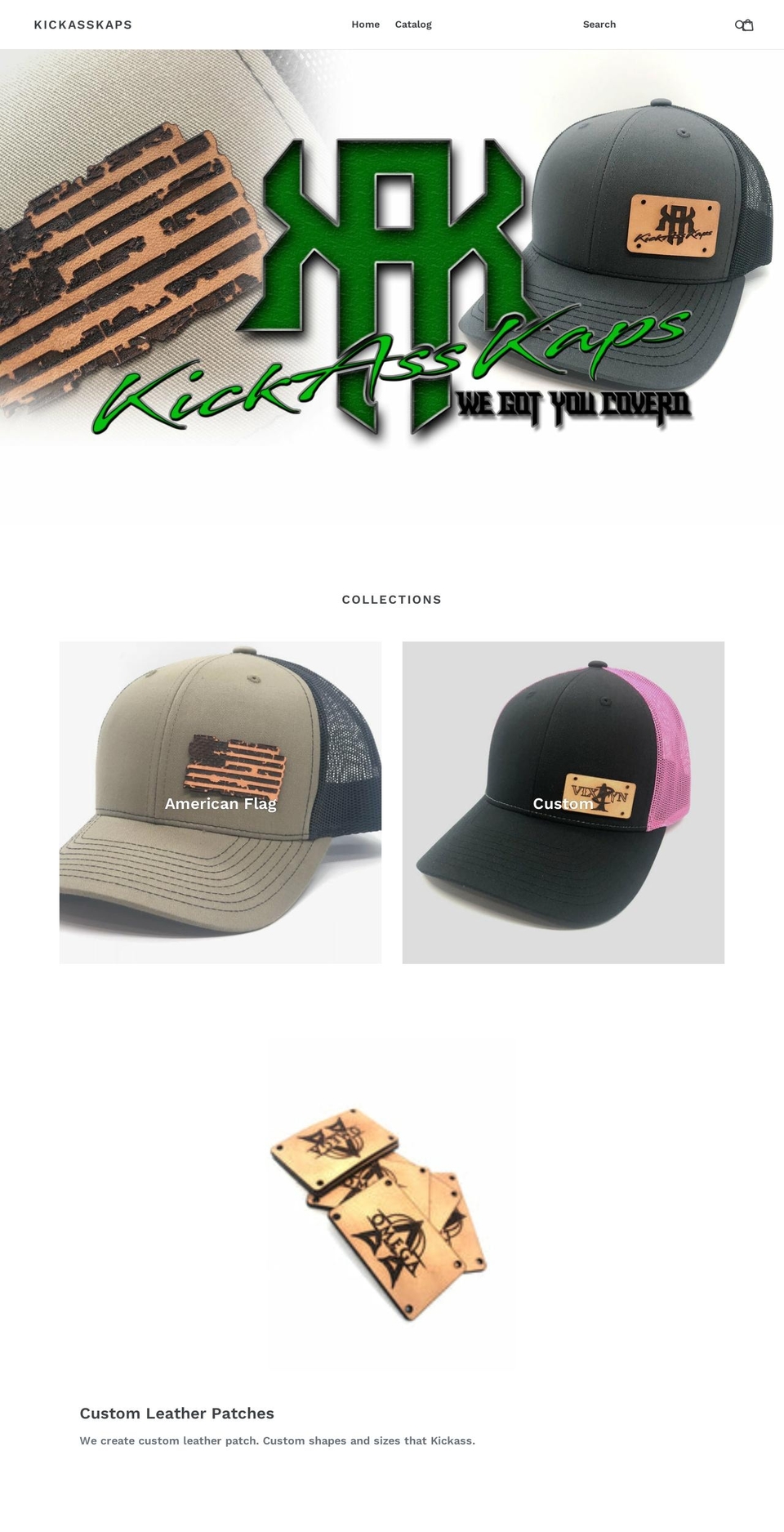 kickasskaps.com — Shopify storefront screenshot