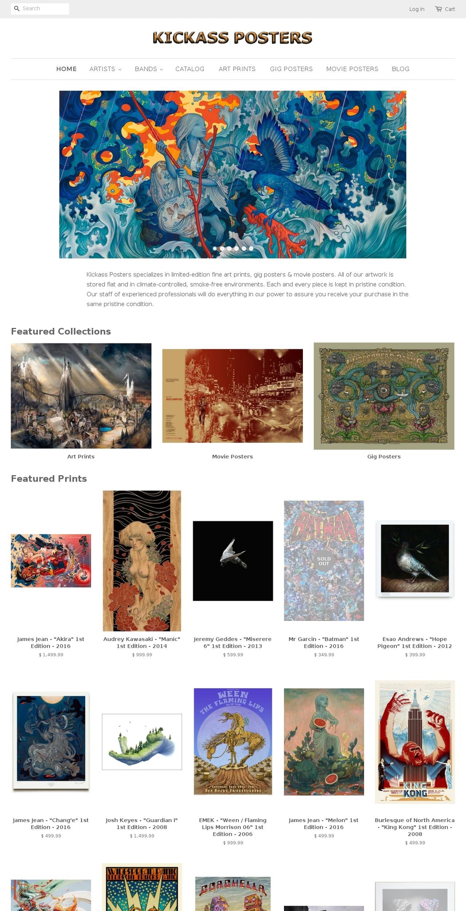 kickassposters.com shopify website screenshot