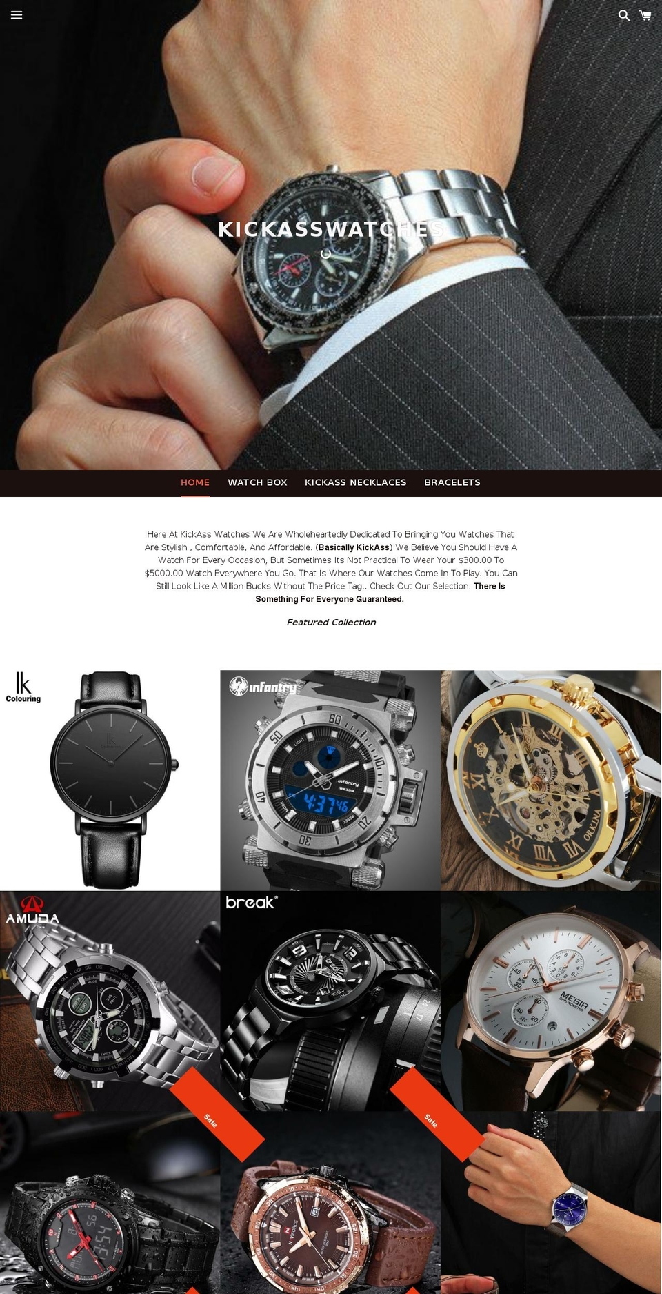 kickasswatches.com shopify website screenshot