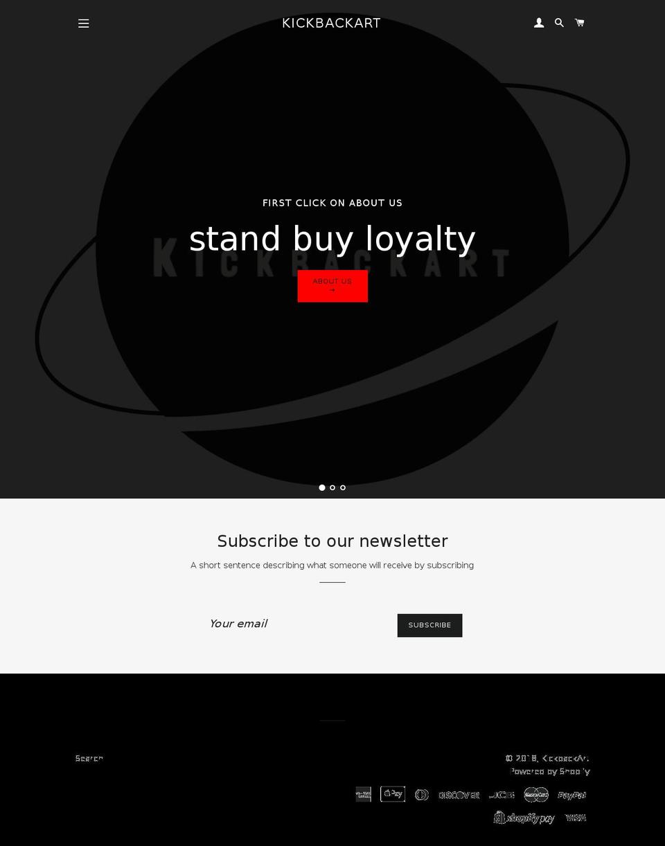 kickbackart.com — Shopify storefront screenshot