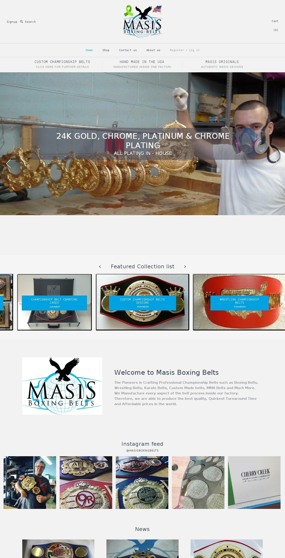 kickboxingbelts.com shopify website screenshot