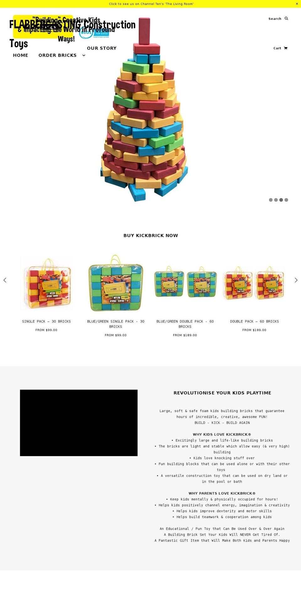 kickbrick.com.au shopify website screenshot