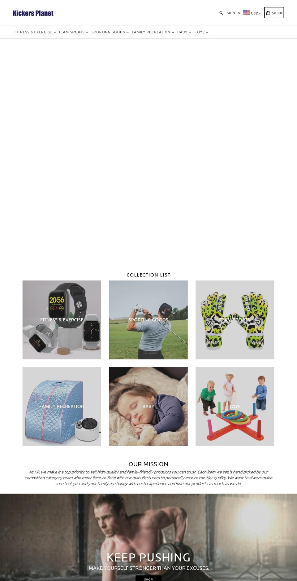 kickersplanet.com shopify website screenshot