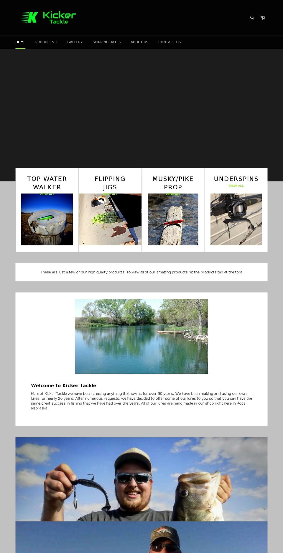 kickertackle.com — Shopify storefront screenshot
