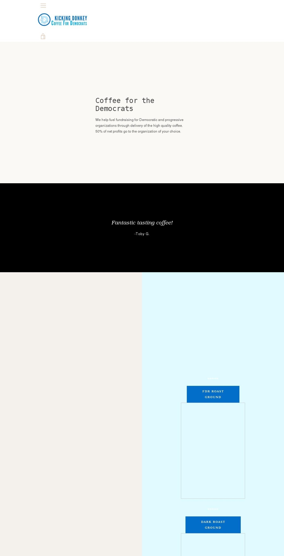 kickingdonkeycoffee.com shopify website screenshot