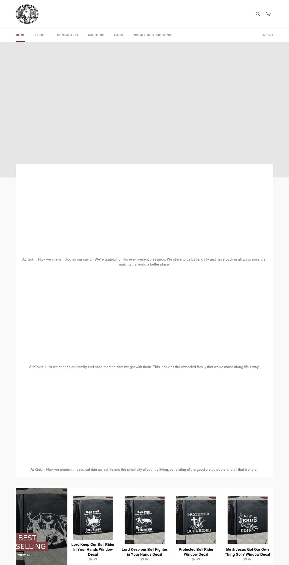 kickinhick.com — Shopify storefront screenshot