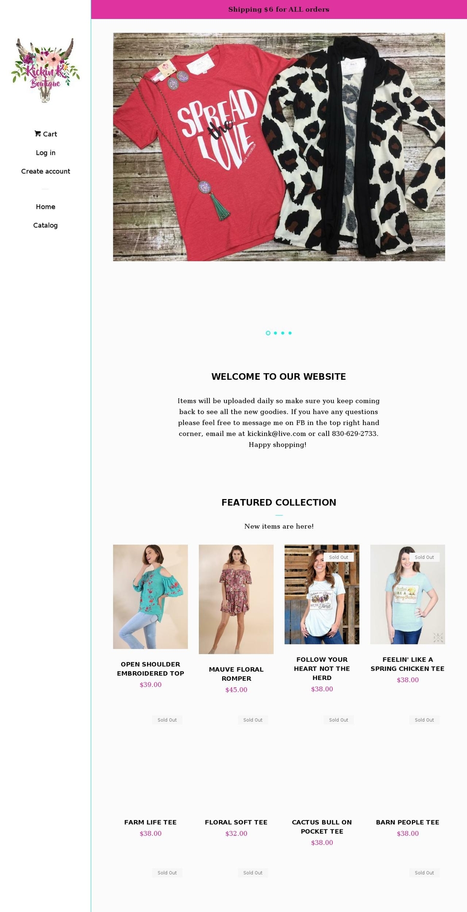 kickinkboutique.com shopify website screenshot