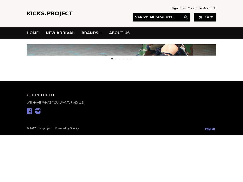 kicks-project.com shopify website screenshot