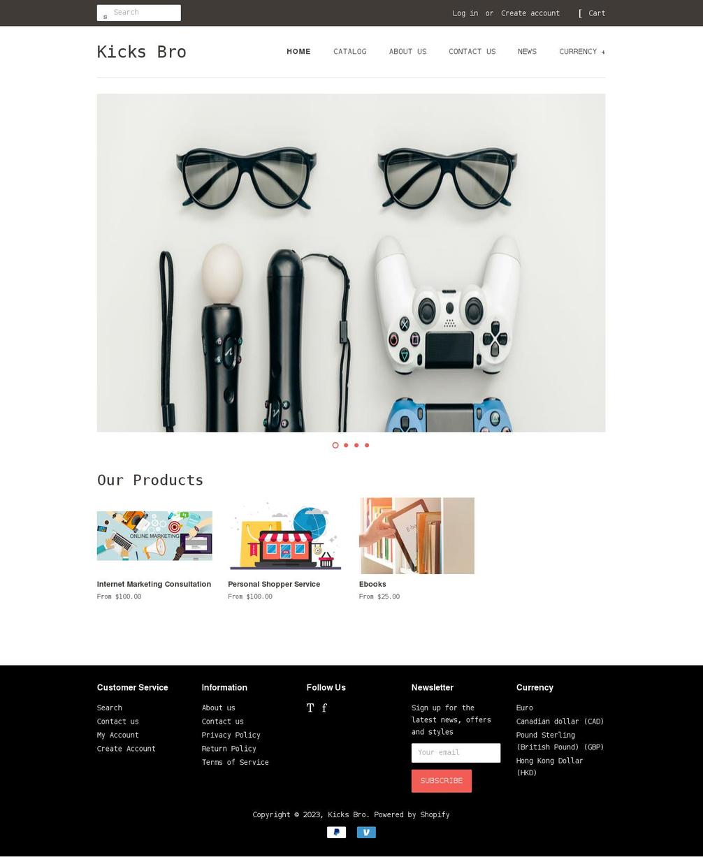 kicksbro.com shopify website screenshot