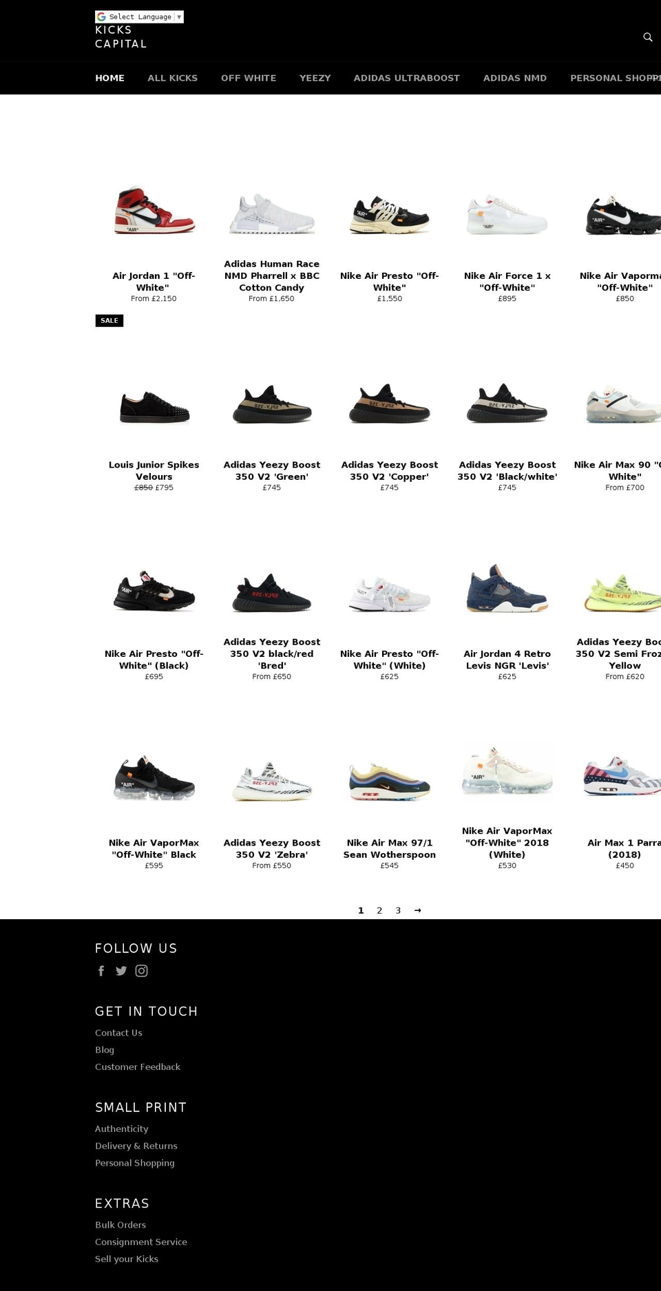 kickscapital.com shopify website screenshot