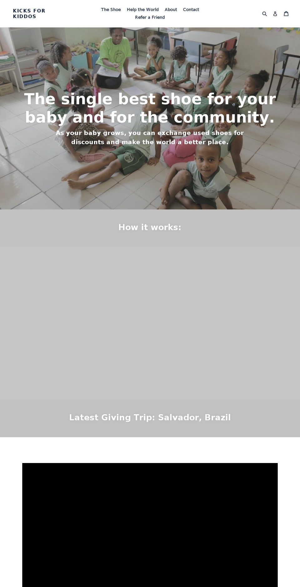 kicksforkiddos.com — Shopify storefront screenshot