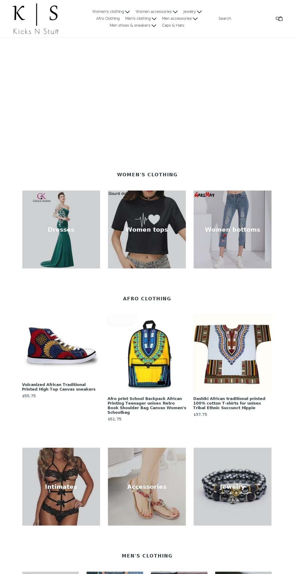 kicksnstuff.com — Shopify storefront screenshot