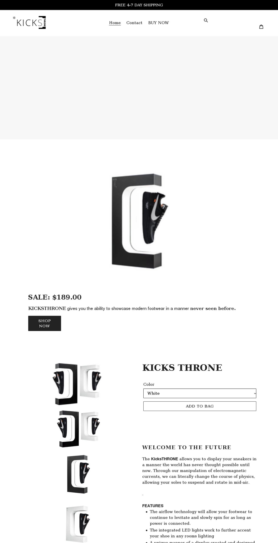 kicksthrone.com shopify website screenshot
