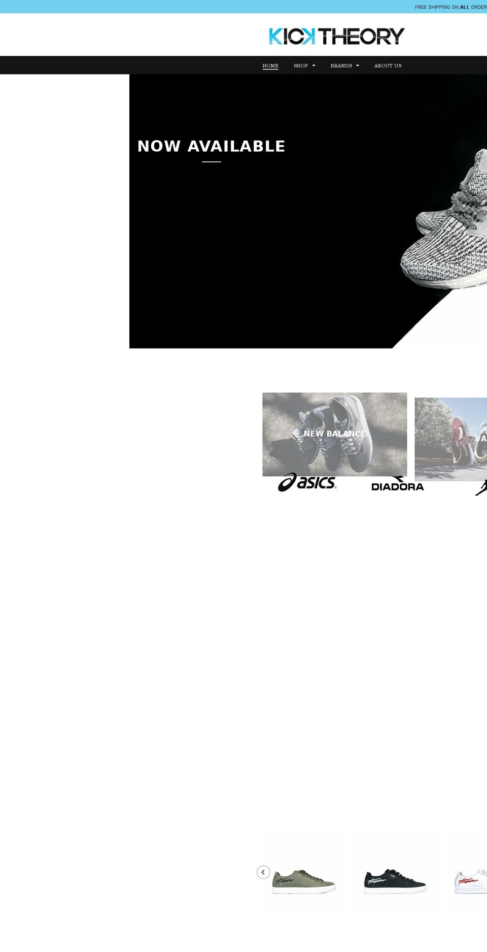 kicktheory.com shopify website screenshot