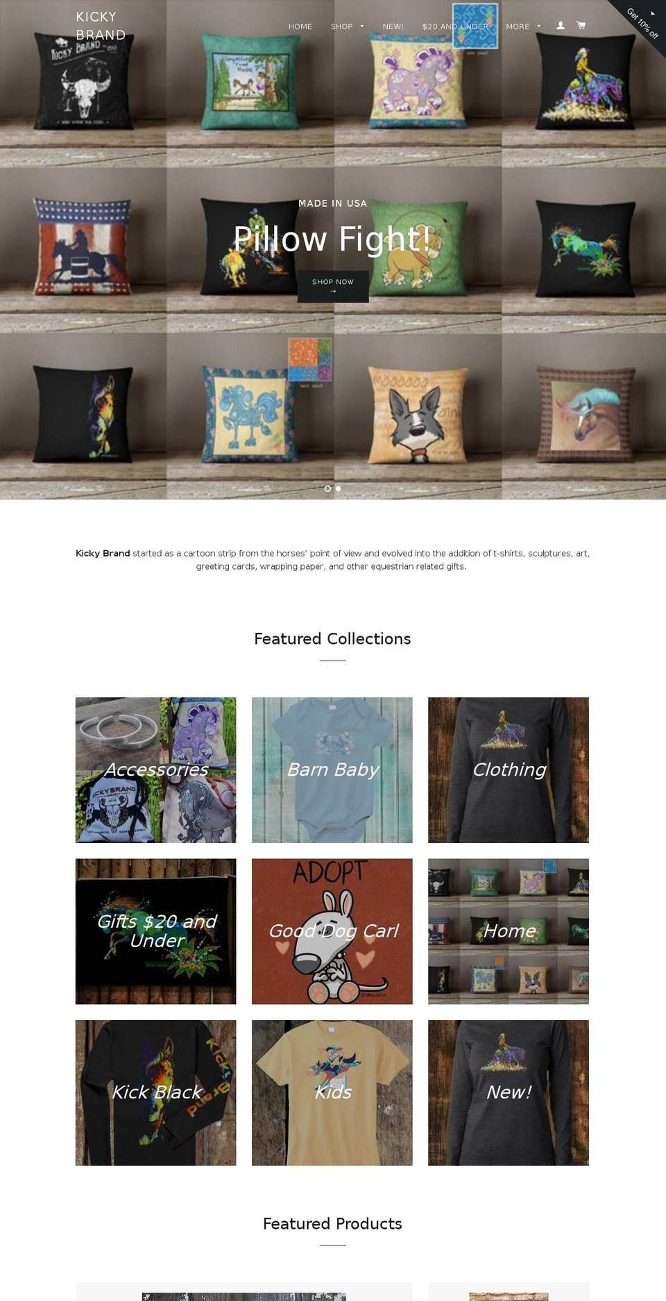 kickybrand.com shopify website screenshot