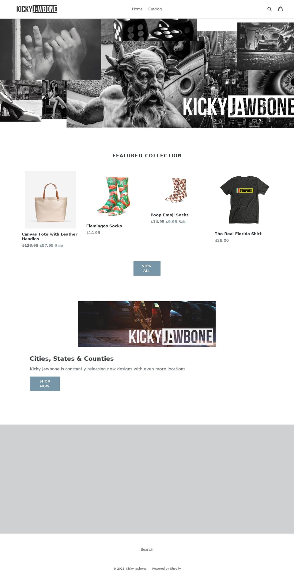 kickyjawbone.com — Shopify storefront screenshot