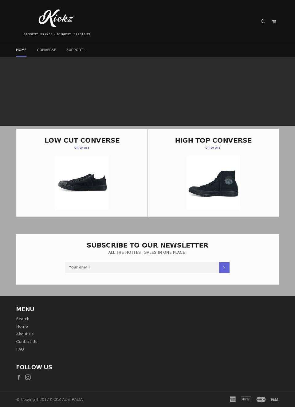 kickz.com.au shopify website screenshot