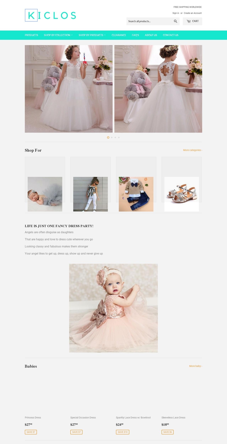 kiclos.com — Shopify storefront screenshot