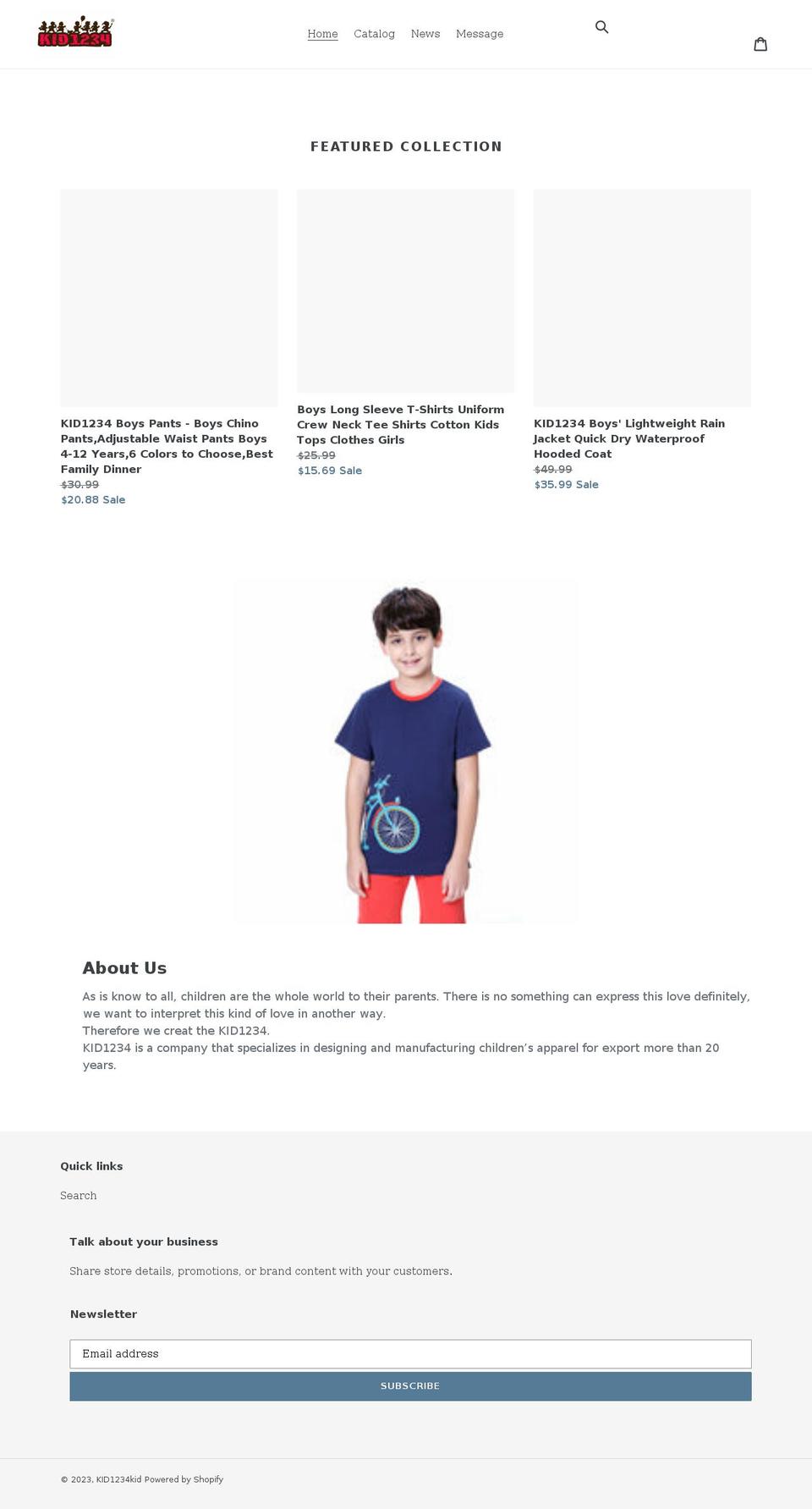 kid1234.com shopify website screenshot