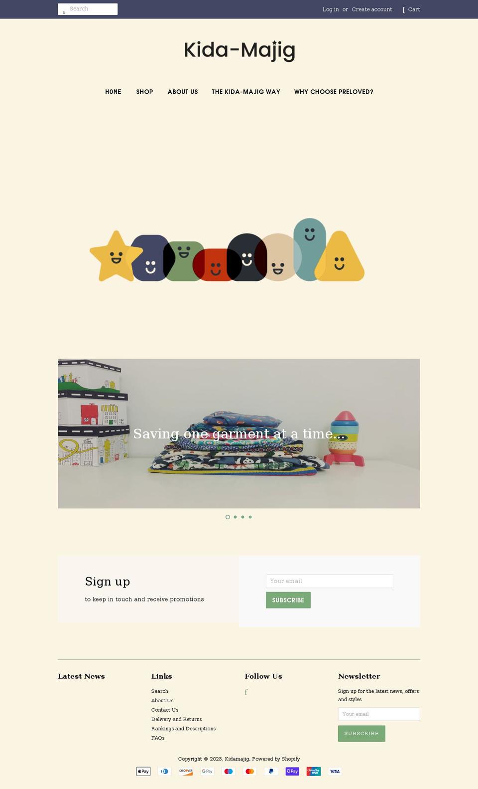 kidamajig.co.uk shopify website screenshot