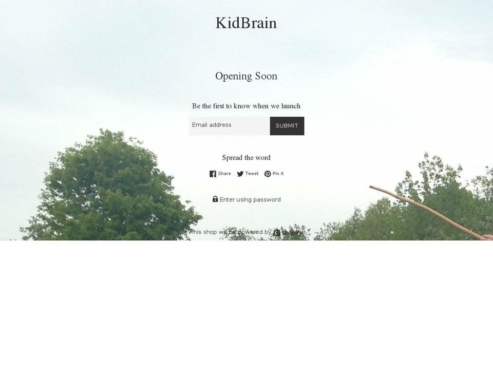 kidbrain.com shopify website screenshot