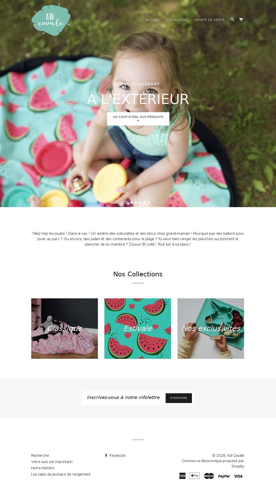 kidcavale.com — Shopify storefront screenshot