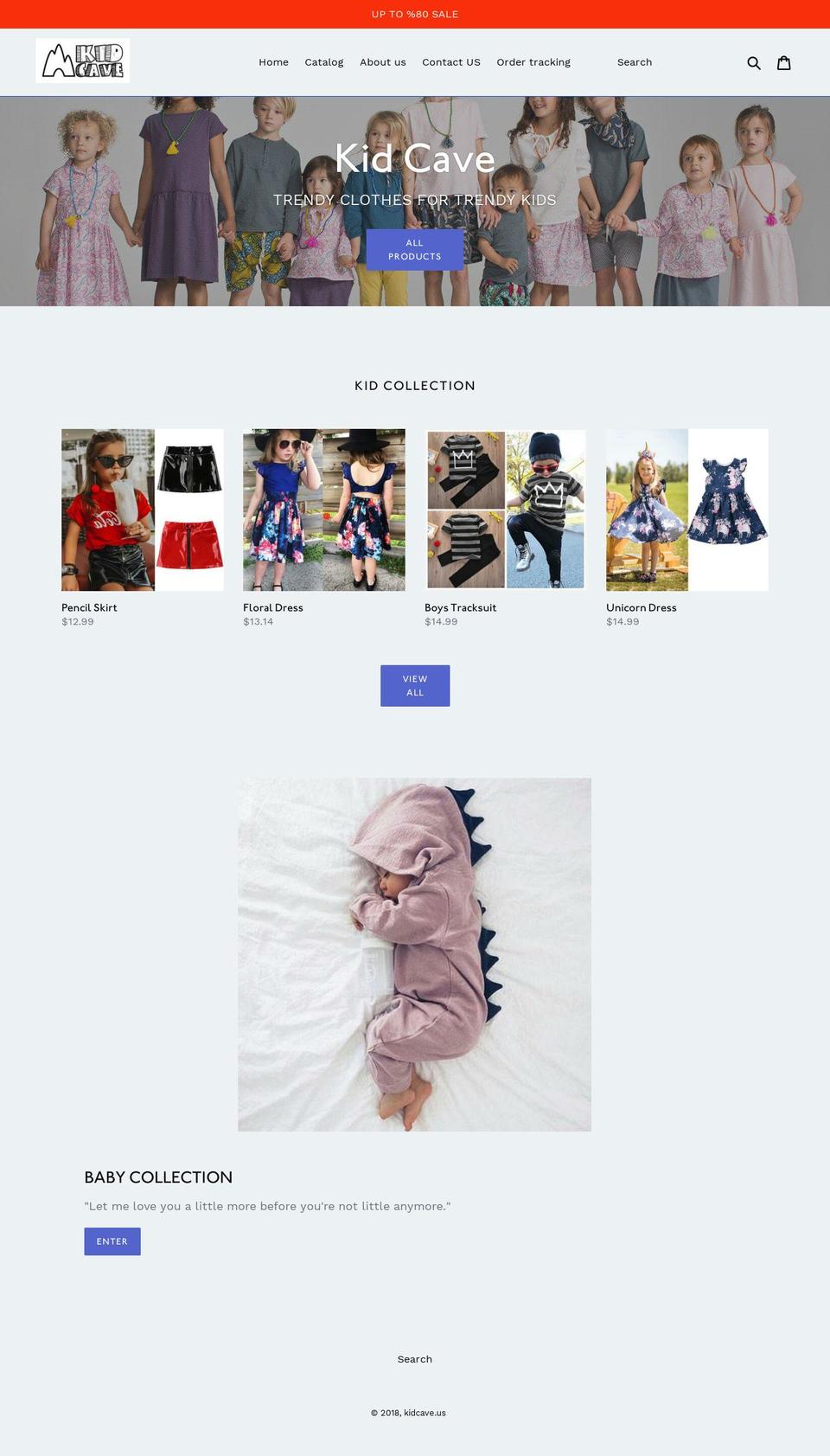 kidcave.us shopify website screenshot