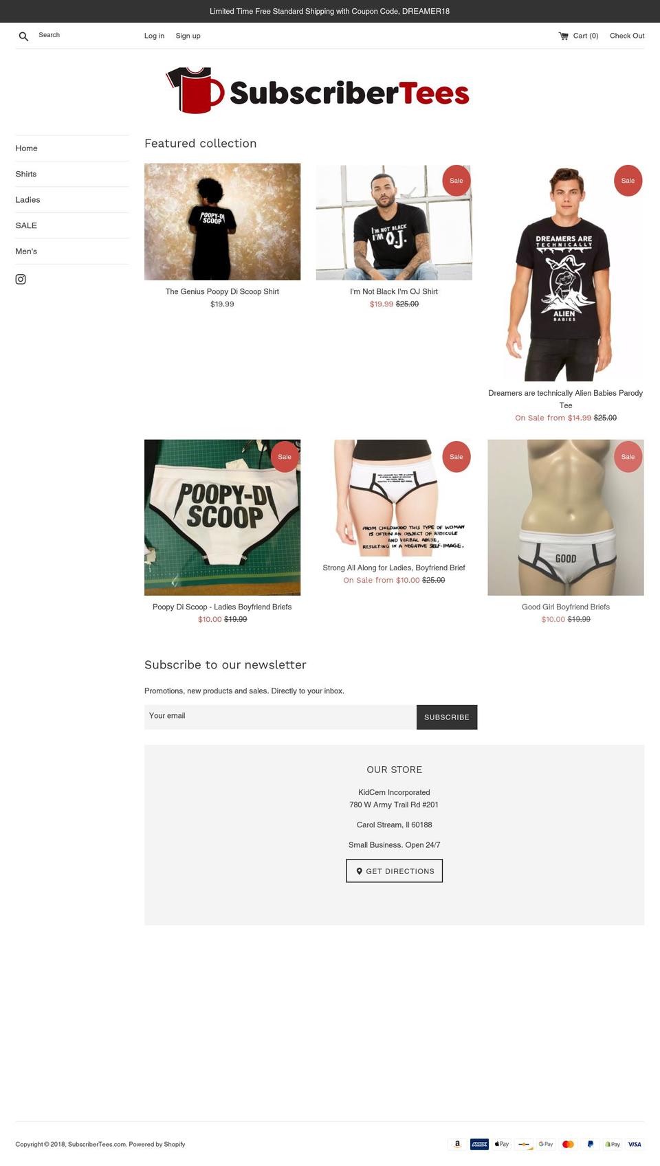 kidcemetery.com — Shopify storefront screenshot