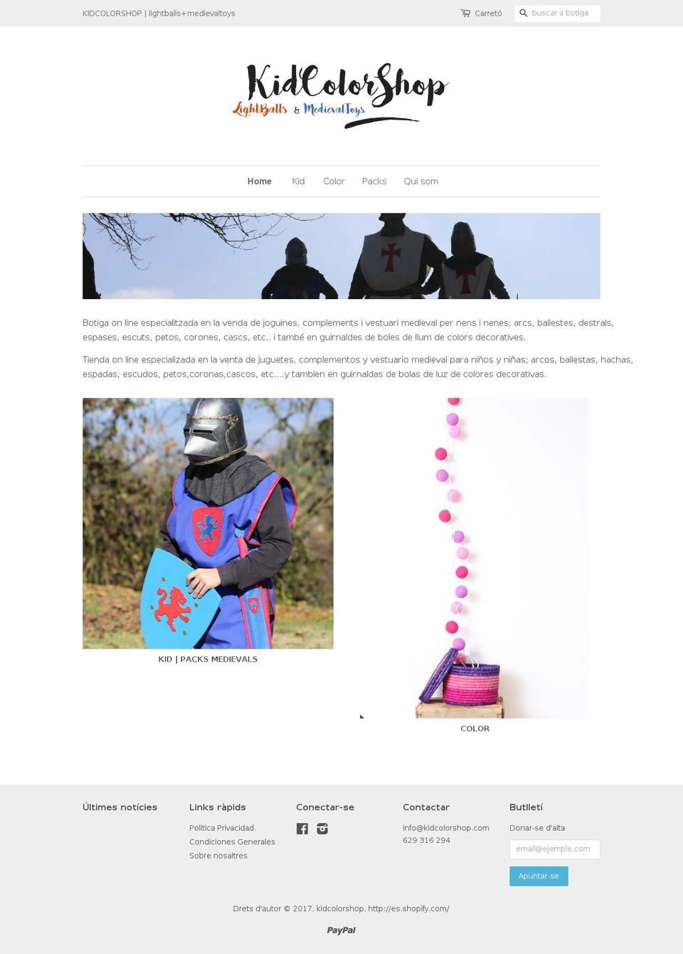kidcolorshop.com shopify website screenshot