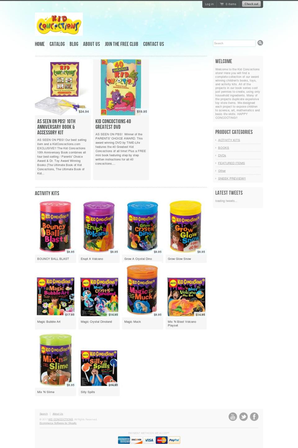 kidconcoctions.com shopify website screenshot