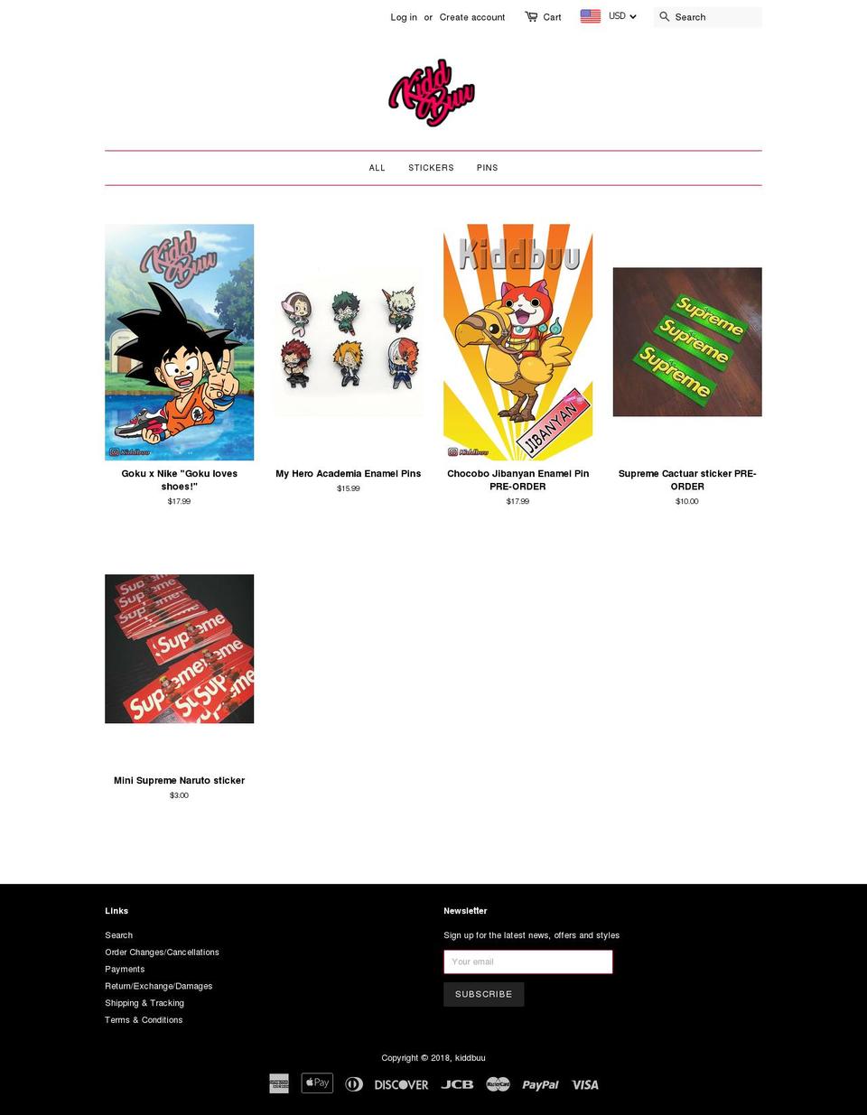 kiddbuu.com — Shopify storefront screenshot