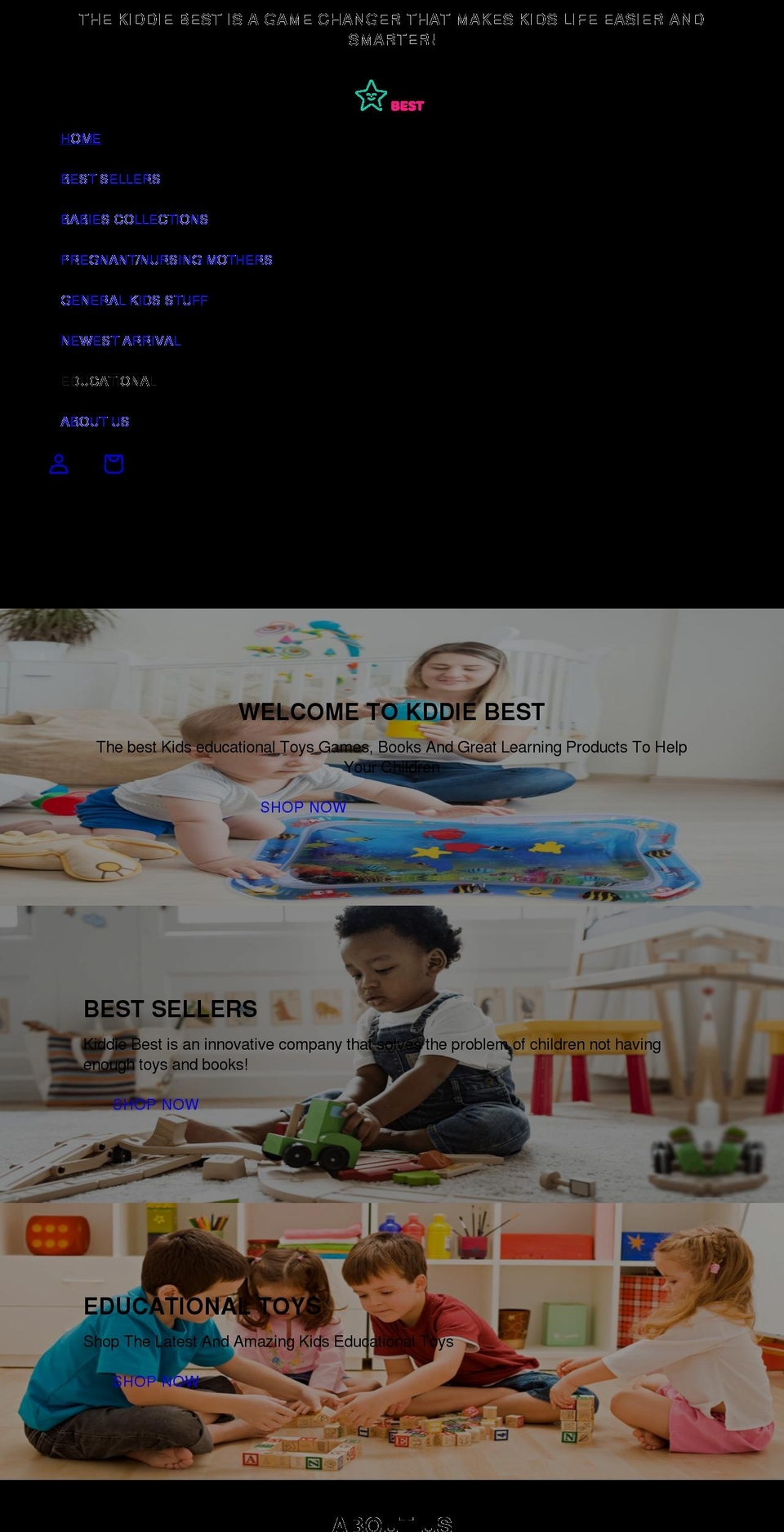 kiddiebest.com shopify website screenshot