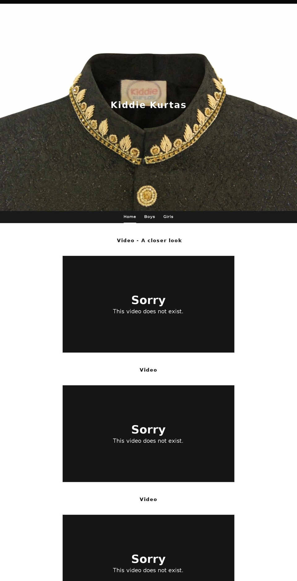 kiddiekurtas.com — Shopify storefront screenshot
