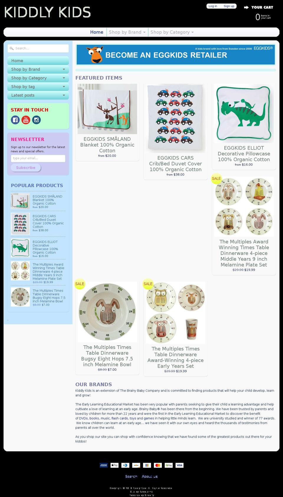 kiddlykids.com shopify website screenshot