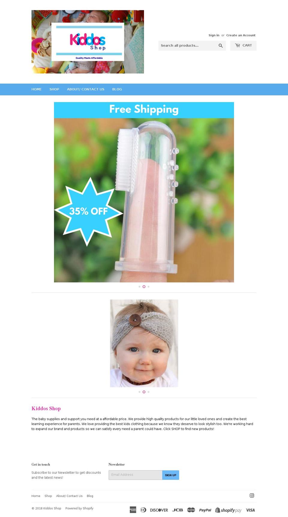 kiddosshop.com — Shopify storefront screenshot