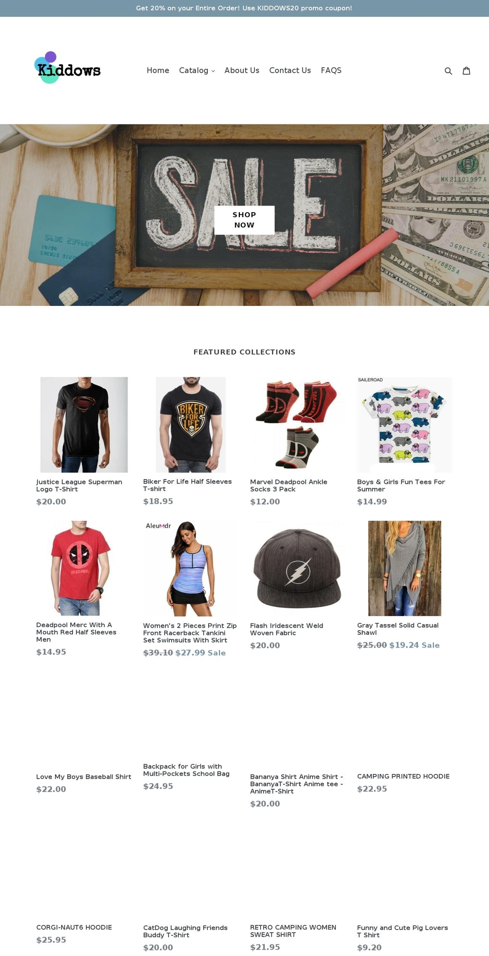 kiddows.com — Shopify storefront screenshot