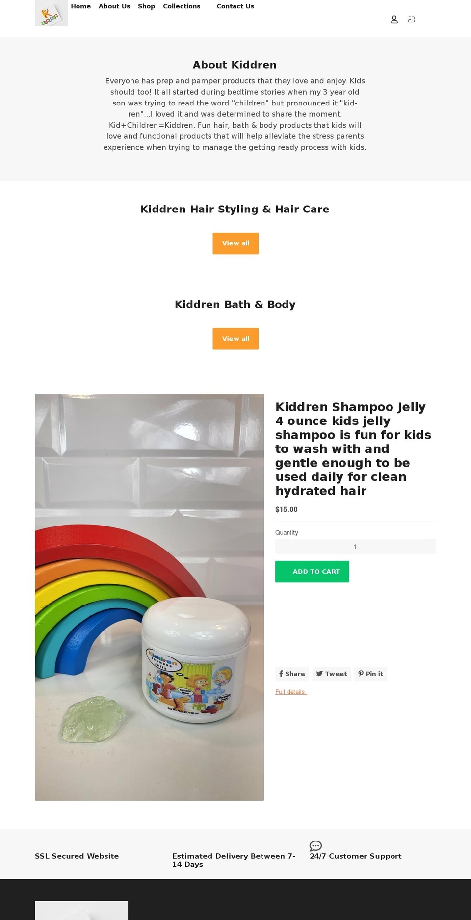 kiddren.com shopify website screenshot