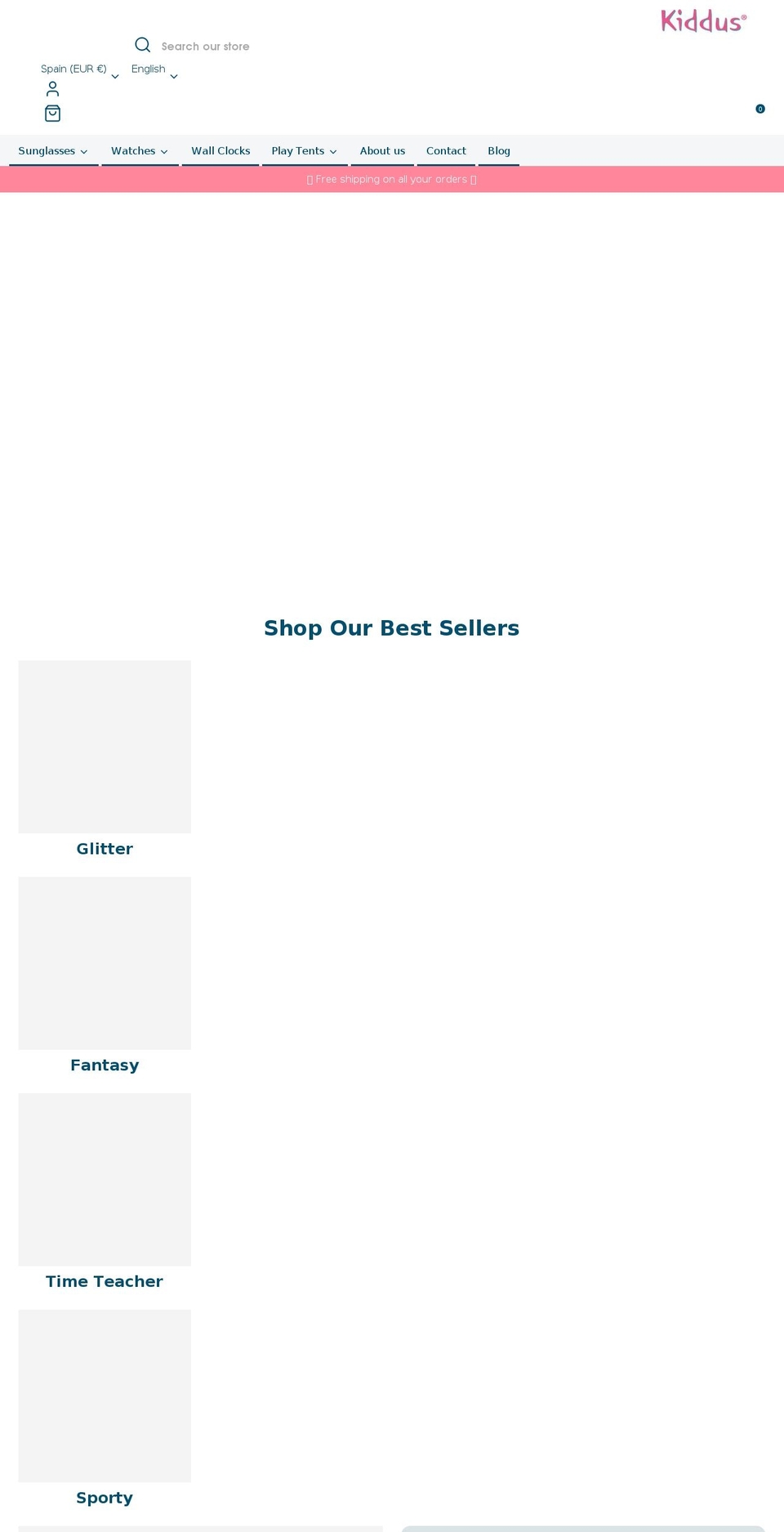 kiddus.com shopify website screenshot