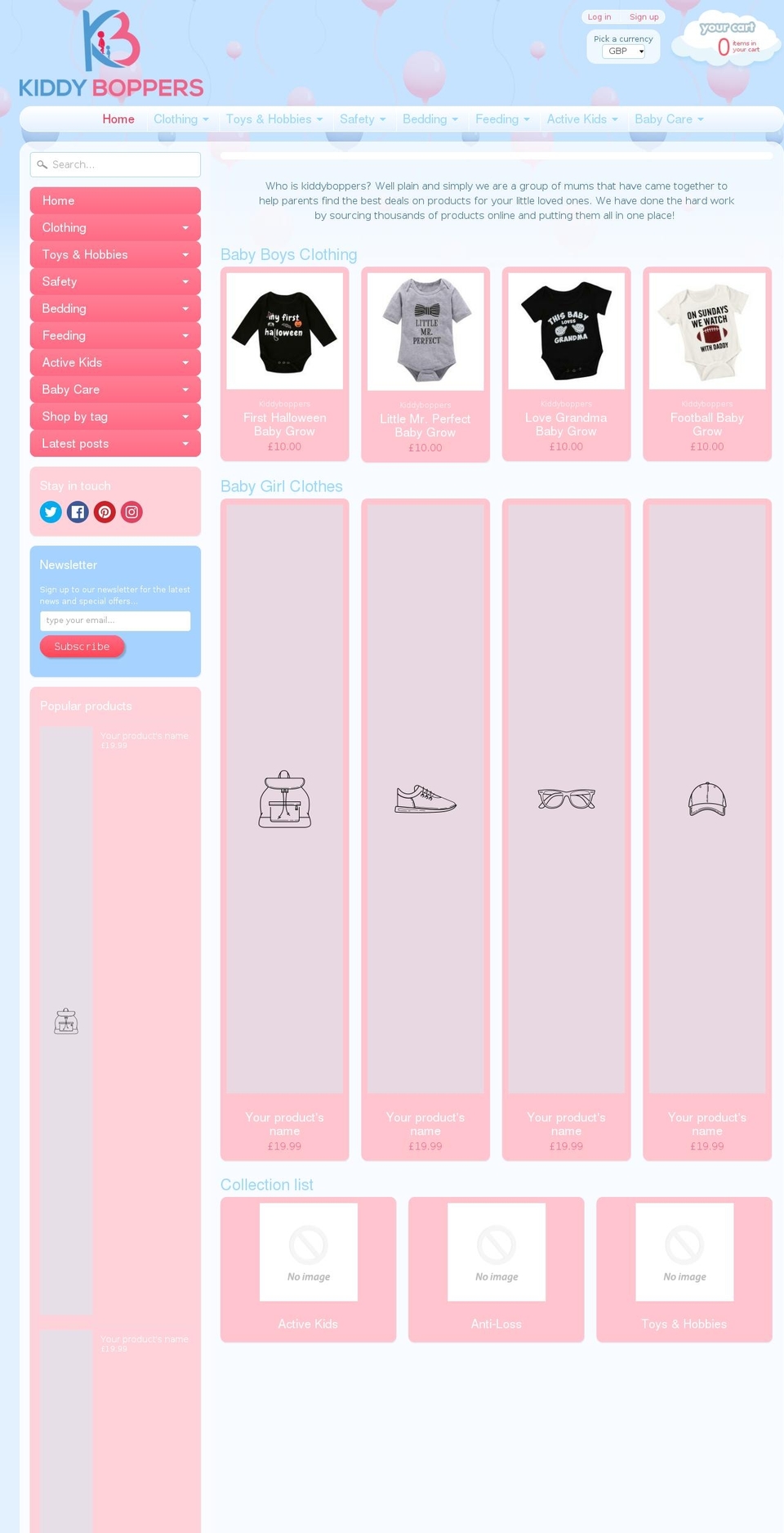 kiddyboppers.com — Shopify storefront screenshot